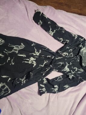 BloomChic Black Dress with White Bird Print